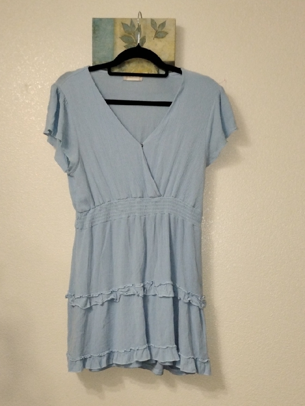 Altar'd State Light Blue Ruffled V-Neck Tunic - Picture 3 of 8